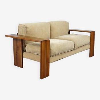 Afra & Tobia Scarpa ‘Artona’ Sofa In Elm And Linen For Maxalto, 1975
