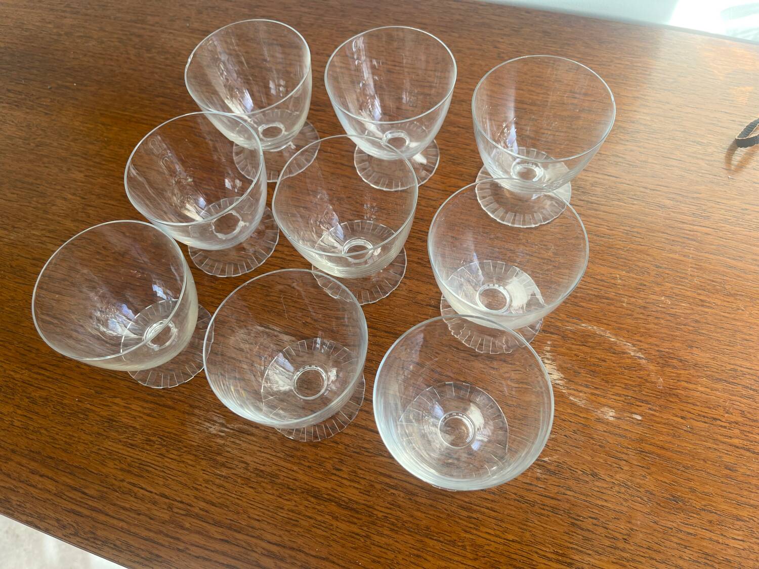 9 Daum Briancon Crystal Red/White Wine Glasses