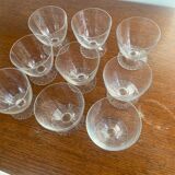 9 Daum Briancon Crystal Red/White Wine Glasses