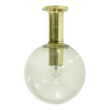 Textured Glass Ceiling Lamp by Glashütte Limburg Germany 1970s