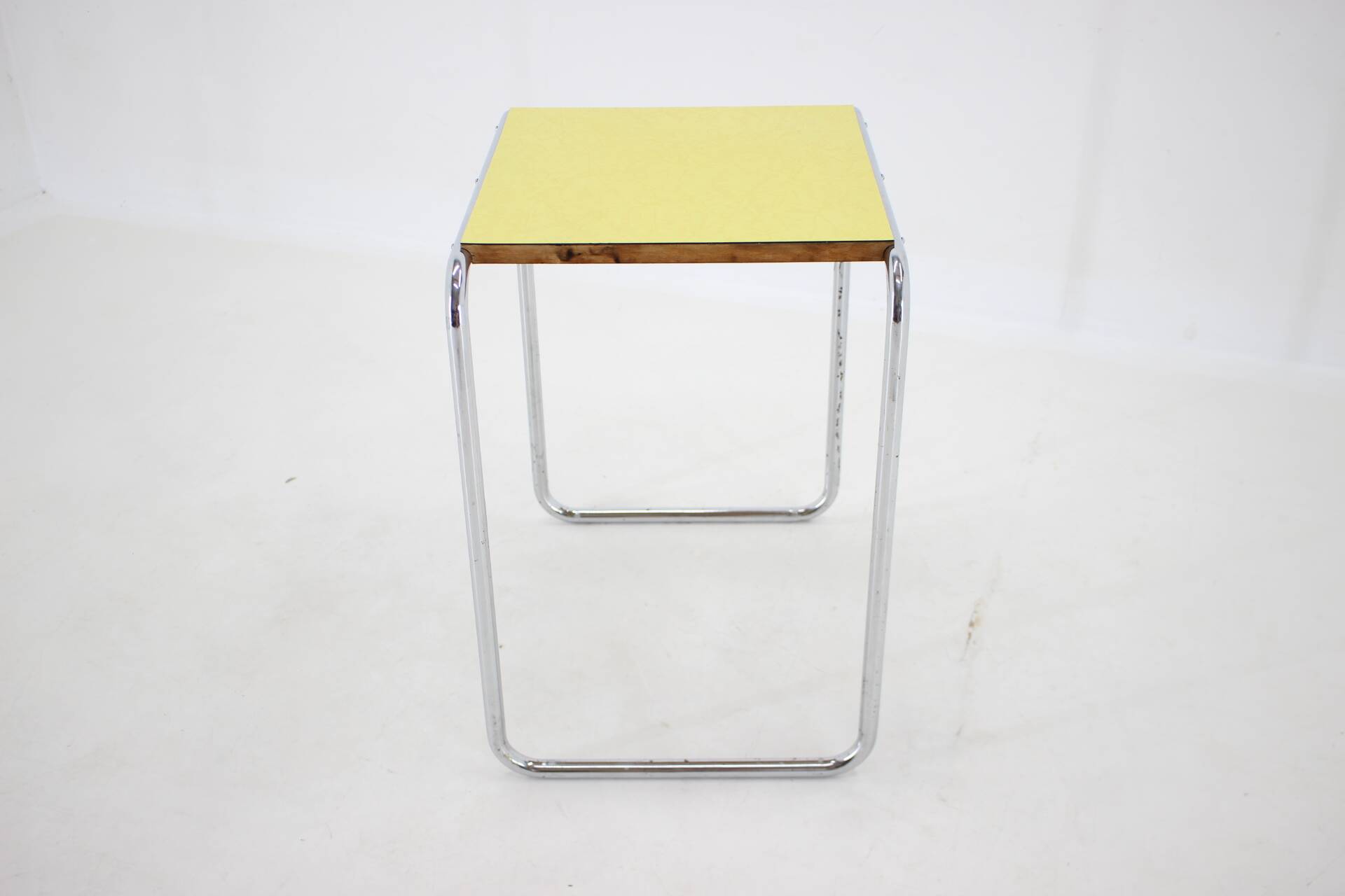 1960s tubular chrome plated side table, czechoslovakia