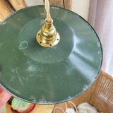 Vintage lampshade in green enamelled sheet metal, customizable