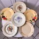 Lot de 6 assiettes plates dépareillées digoin sarreguemines modèle "ginette" & autre années 40-50