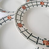 Set of 6 old St Amandinoise St Amand vintage soup plates