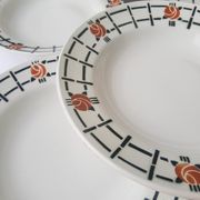 Set of 6 old St Amandinoise St Amand vintage soup plates