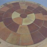 Large pine and ceramic coffee table by Lisbeth Sallingboe for Sallingboe, Denmark, 1970s.