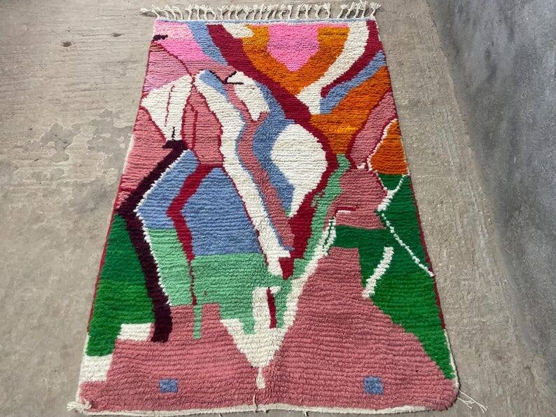 Wool Beni Ourain Rug,custom moroccan rug 150/250cm