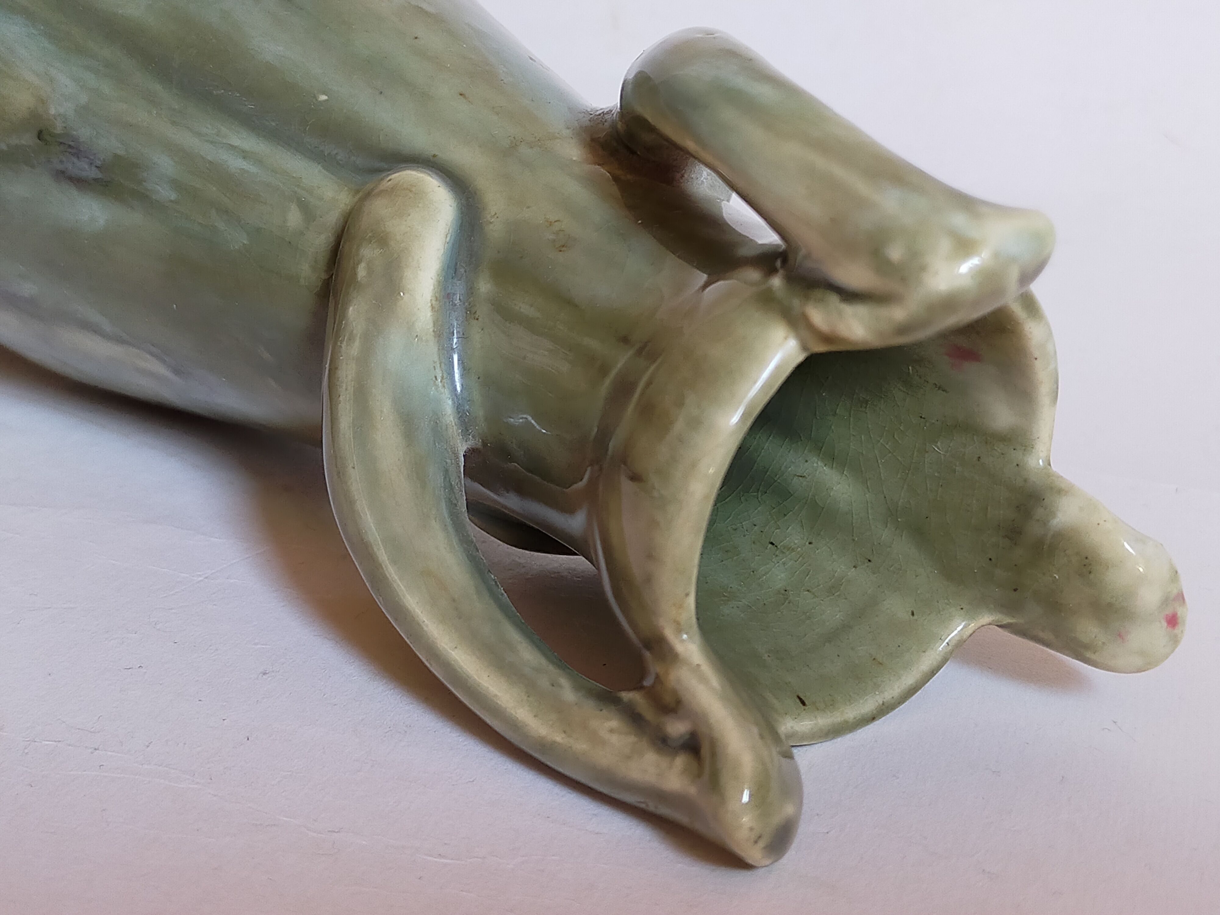 Slurry soliflora vase with stem enamel Art-Nouveau early twentieth century