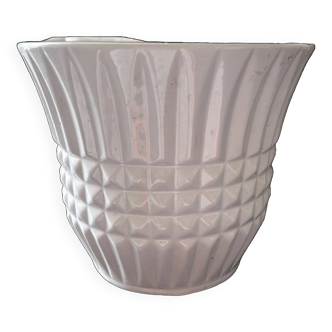 grand cache pot en faience blanche