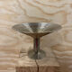 Large art deco silver metal fruit bowl