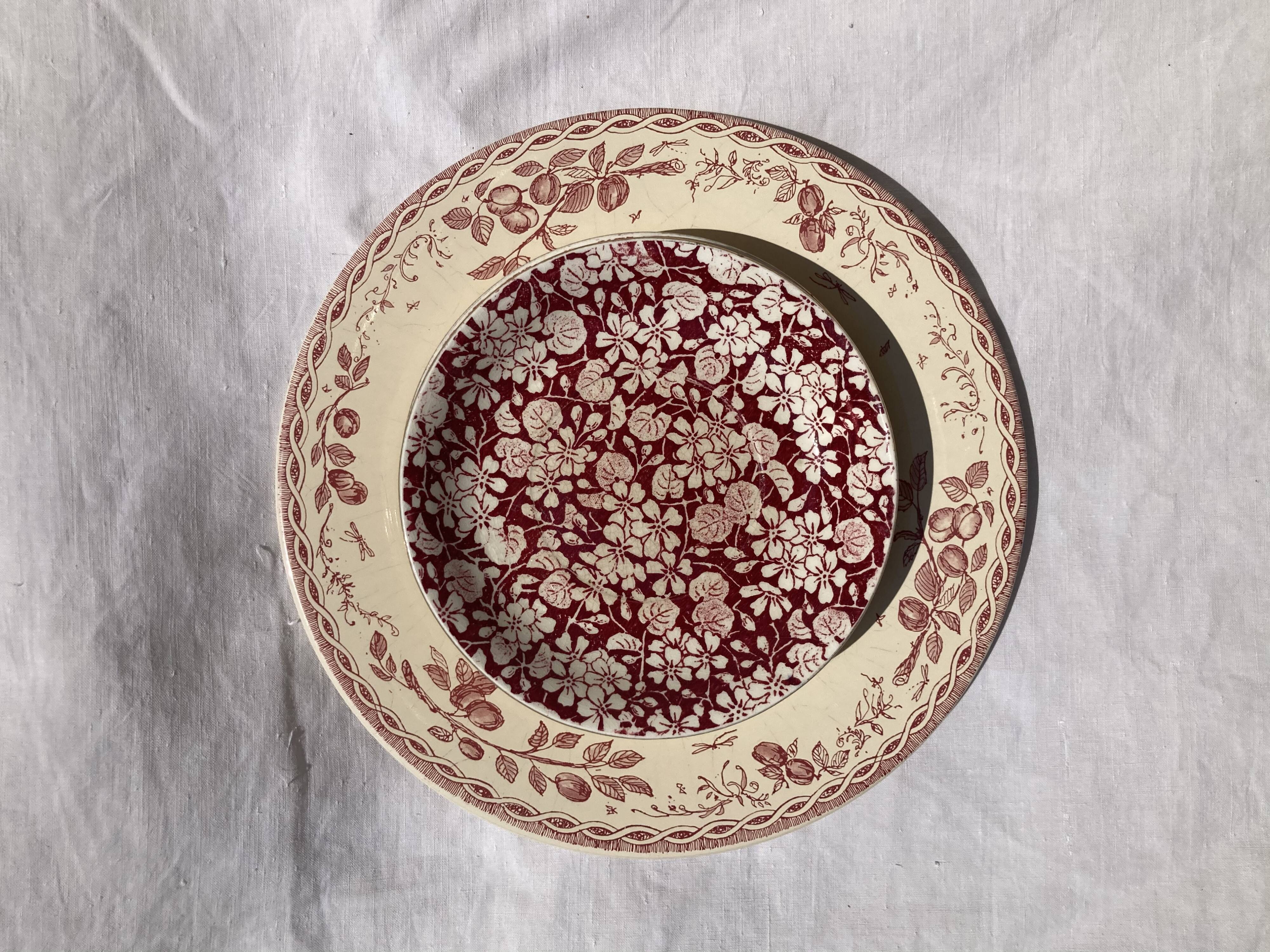 Assiettes fleurs en faience