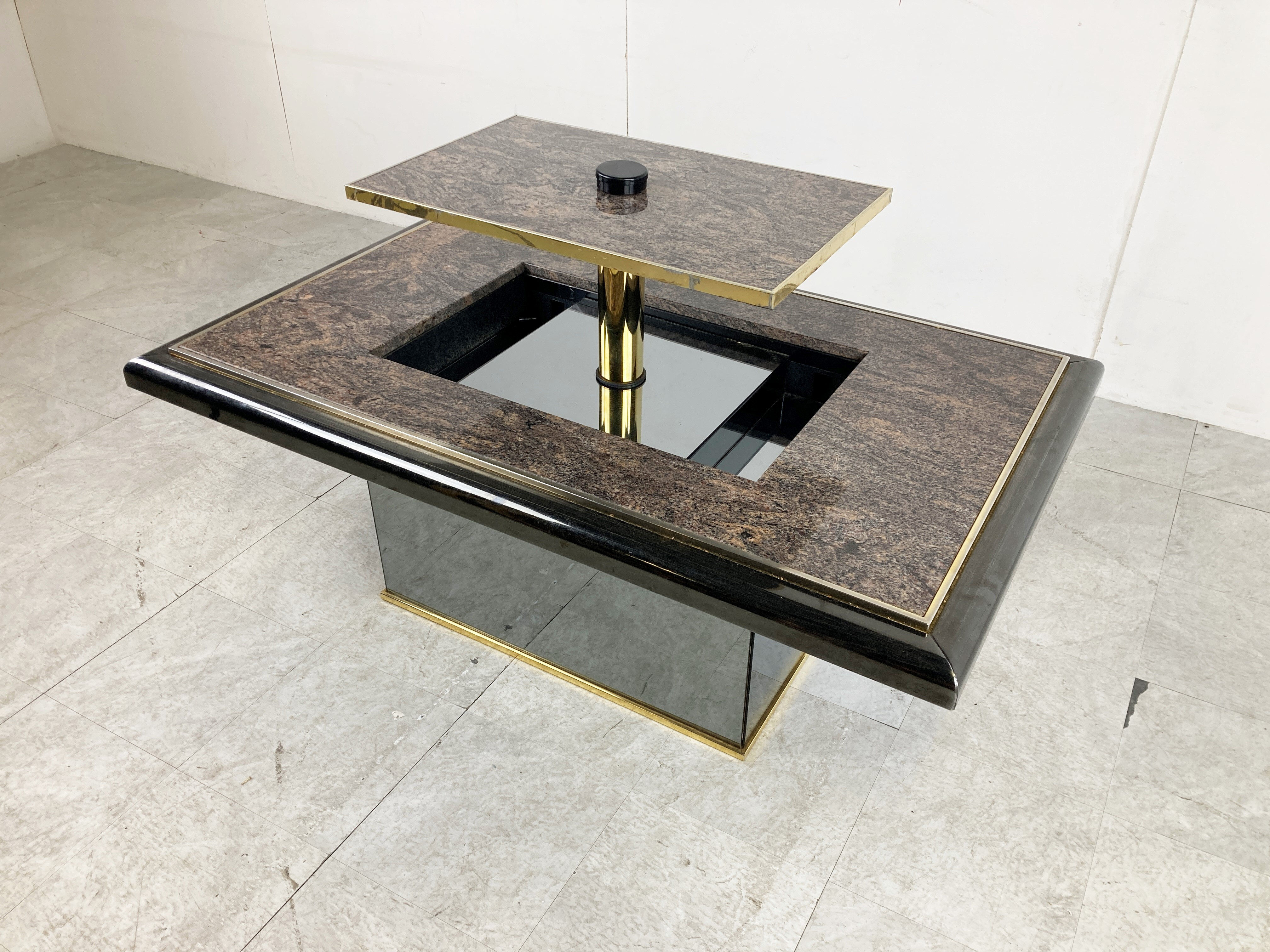 Vintage hidden bar coffee table by Fedam, 1980s