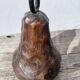 Brutalist wood and metal chain candle holder