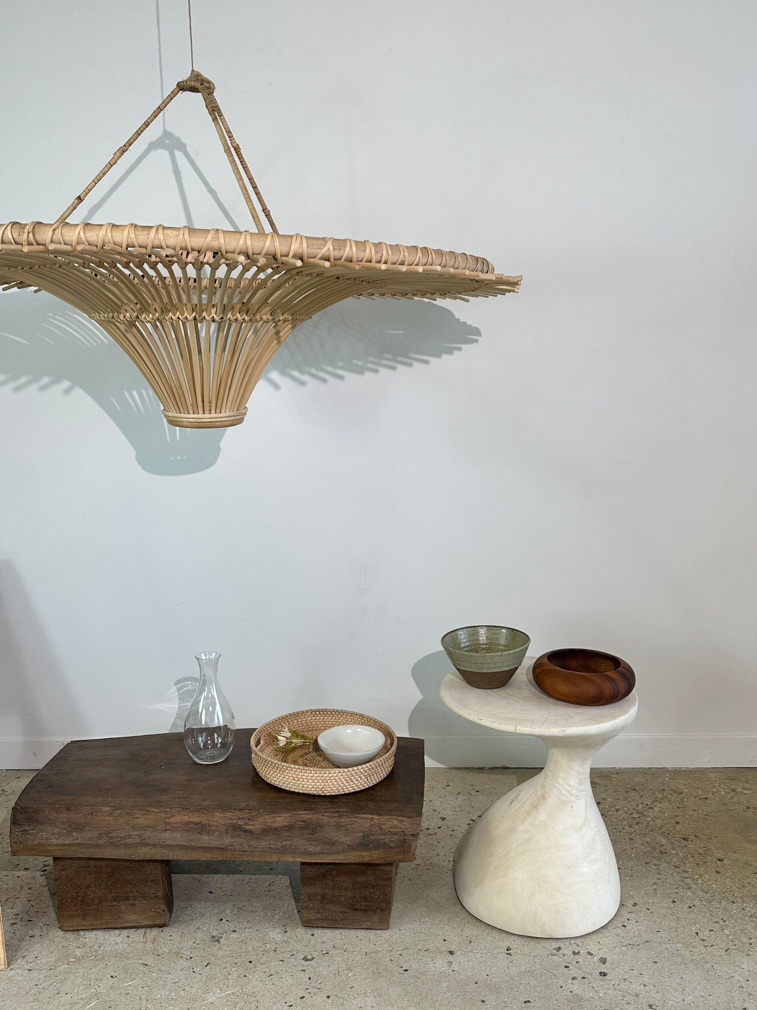 Suspension rattan saucer iron frame D:120 H:60