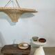 Suspension rattan saucer iron frame D:120 H:60