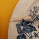 4 asparagus plates Longwy model Birds flowers blue decoration