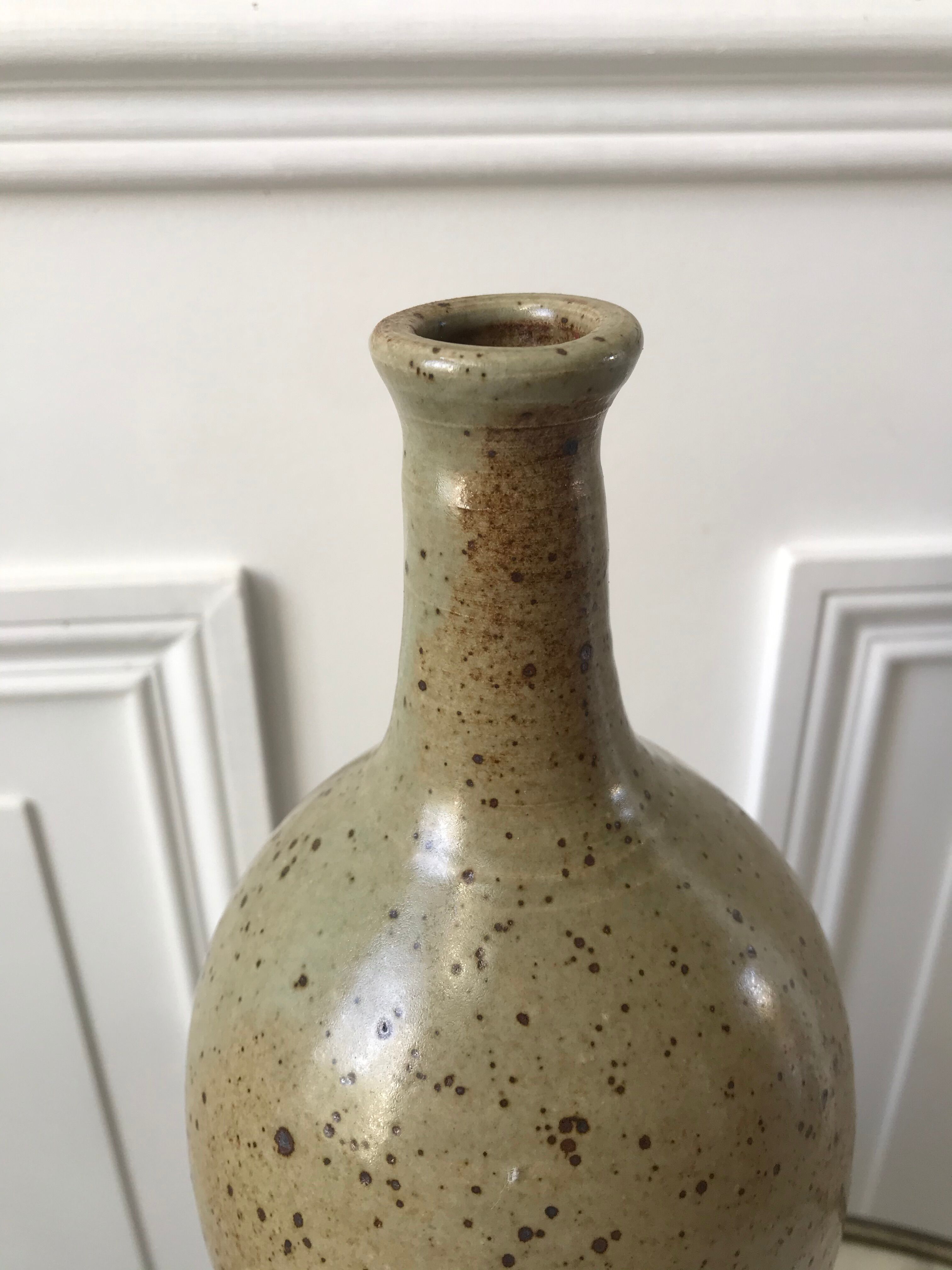 Ceramic bottle / stoneware / pottery vintage 70s signed