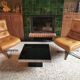 Coffee table for Cidue with smoky mirror, 70s