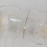 Set of 4 wine glasses, amber stem