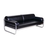 Hynek gottwald black sofa made in 1930s czechia reupholstered