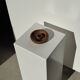 Circular teak monoxyle candle holder D12 H3
