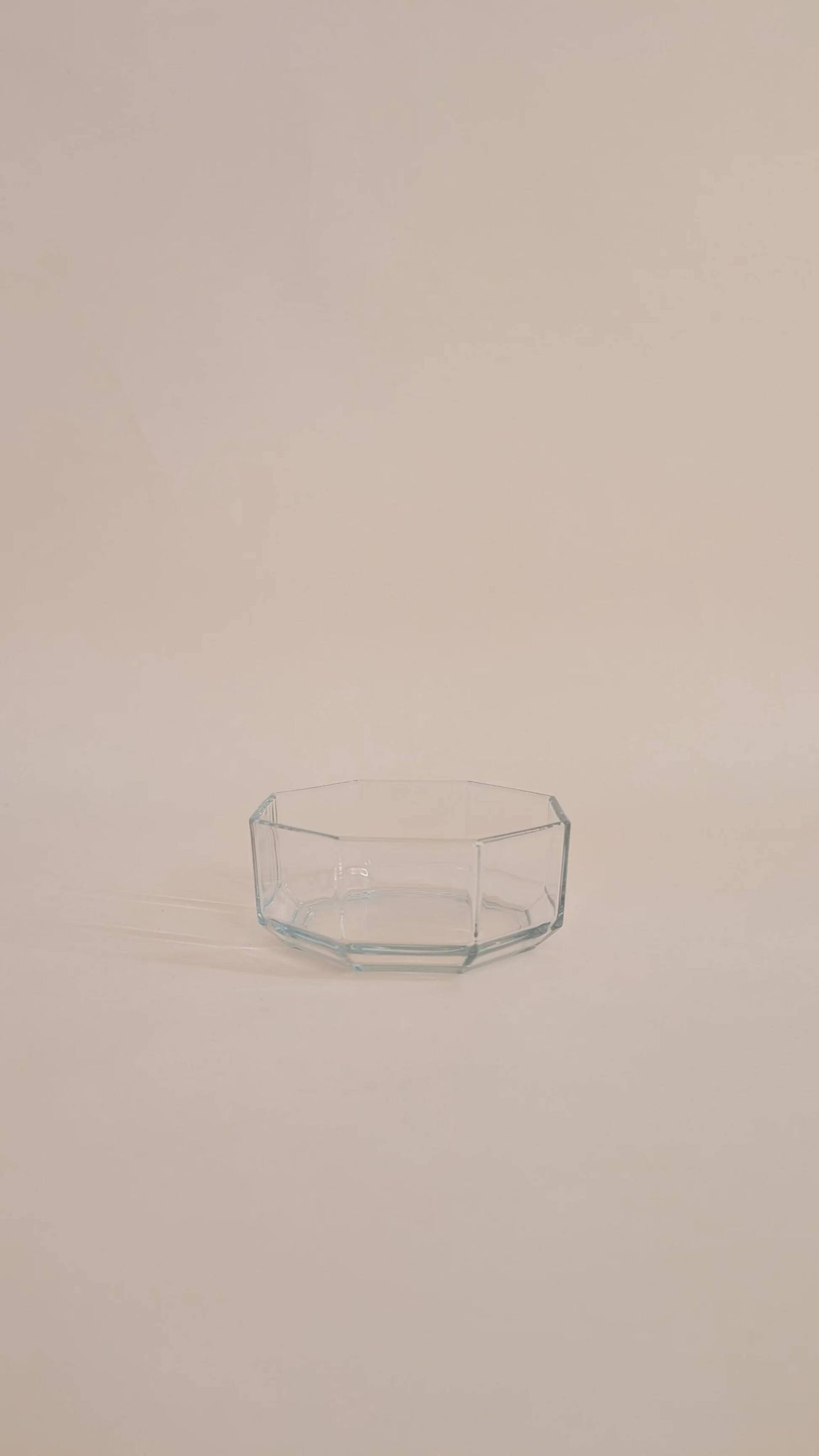 Octagonal glass bowl