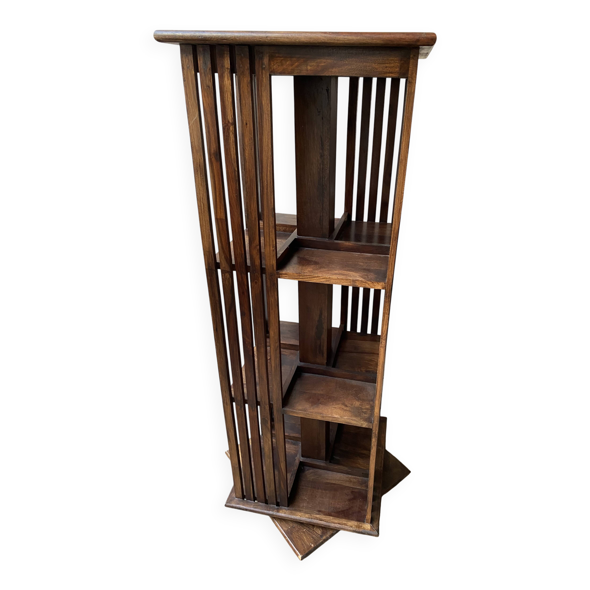 Pivoting column library in mahogany, 20th century.