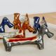 Lot de 6 repose-couteaux teckel en céramique émaillée