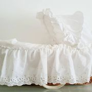 1970s rattan cradle/bassinet with hood and arch