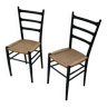 Italian black chairs rope