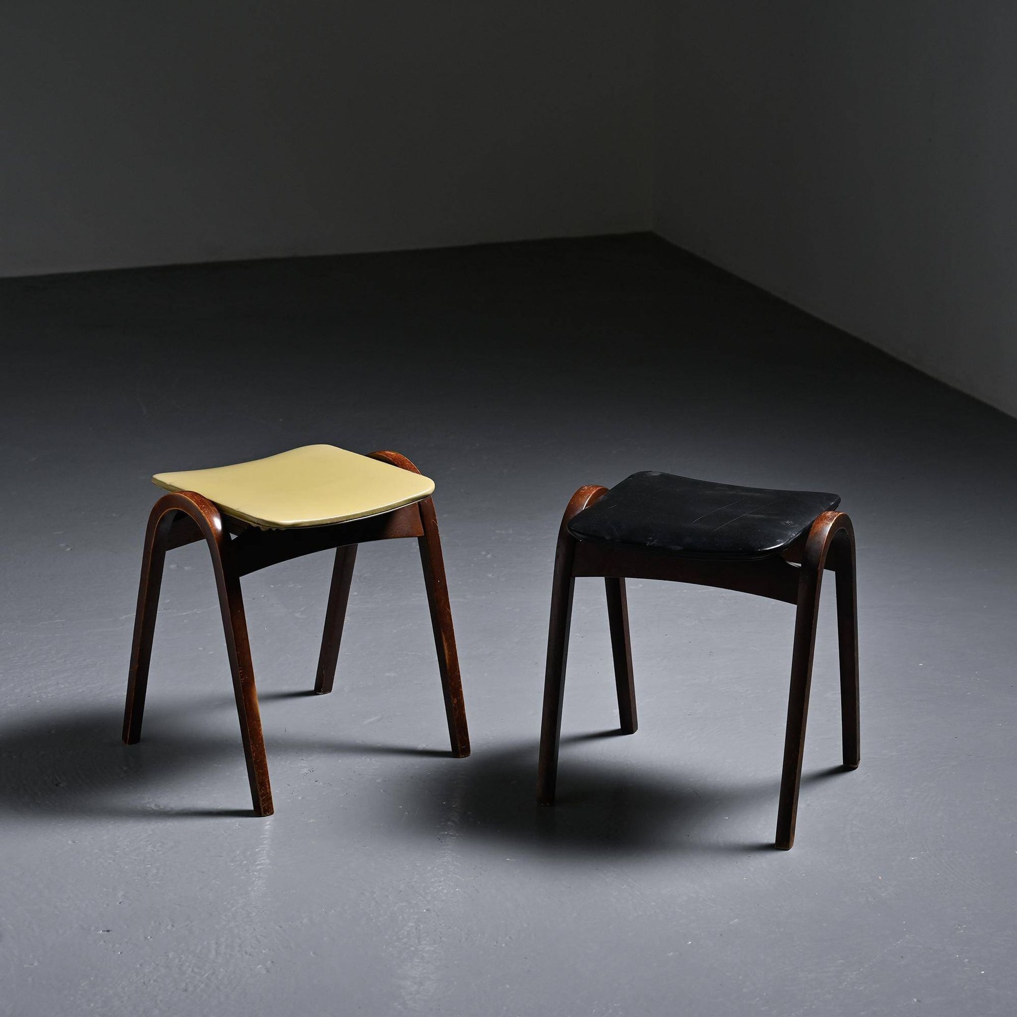 Pair of stools by Isamu Kenmochi for Akita Mokko, Japan circa 1960.