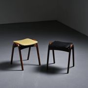 Pair of stools by Isamu Kenmochi for Akita Mokko, Japan circa 1960.