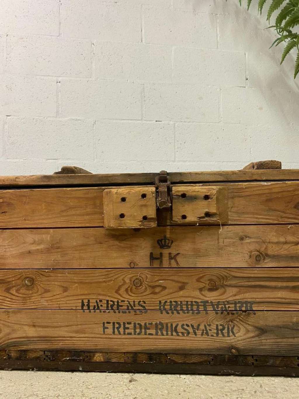 Vintage industrial wooden chest