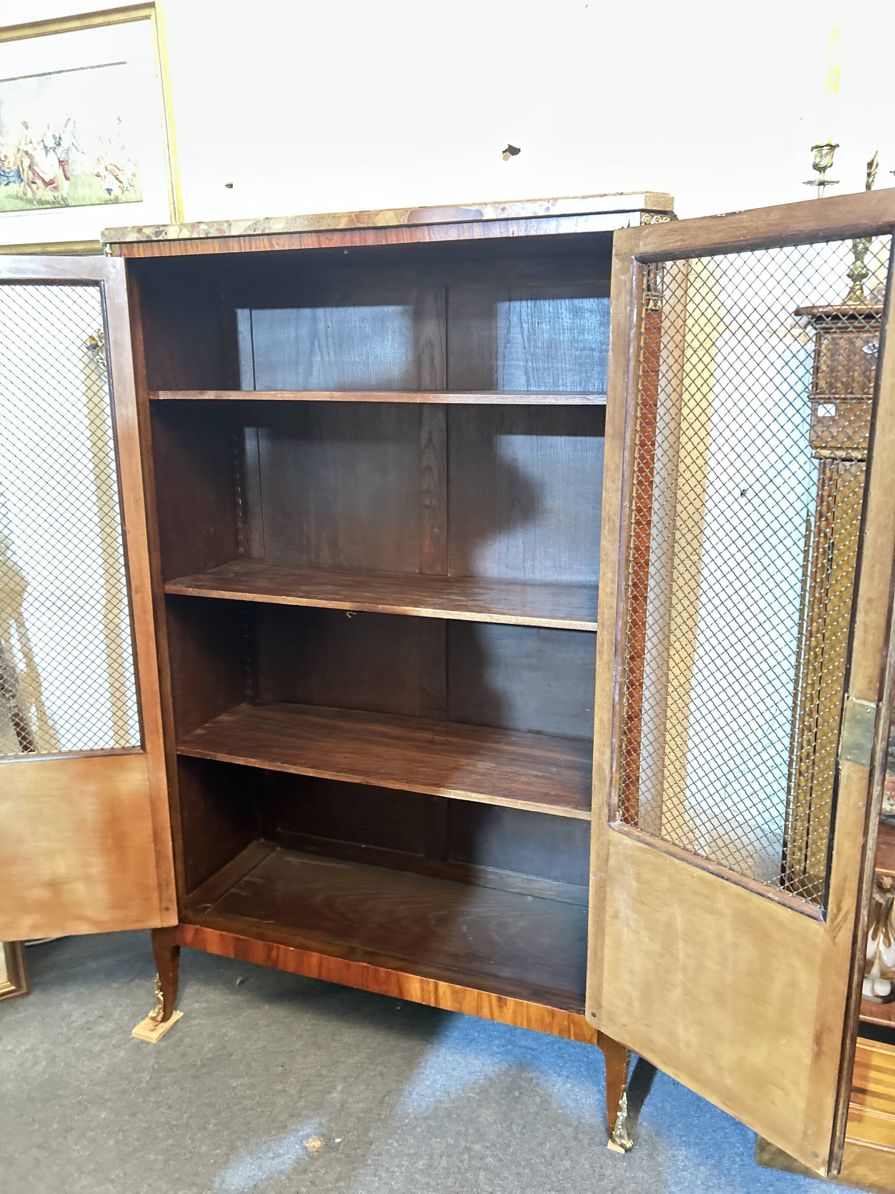 Directoire style display cabinet with two doors