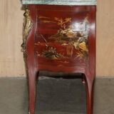 Chinoiserie Bombé Commode in Oak, Marble and Gilded Wood