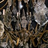 House Lucien Gau's gilded bronze and crystal chandelier