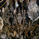 House Lucien Gau's gilded bronze and crystal chandelier