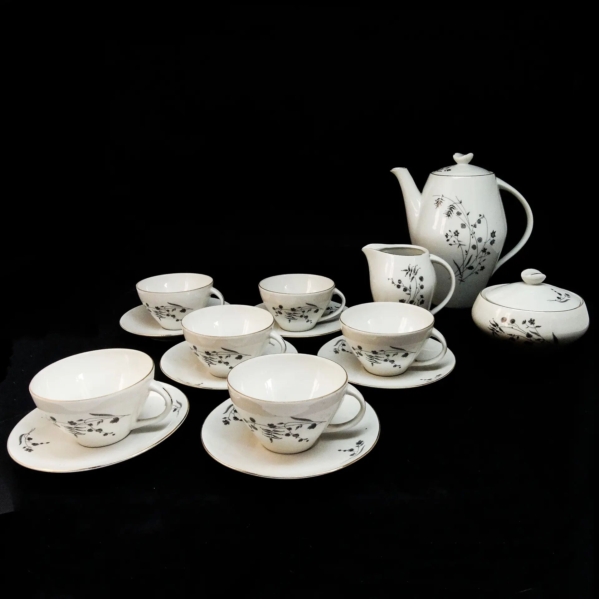Joanna coffee set, modernism, porcelain, Poland, 1970s