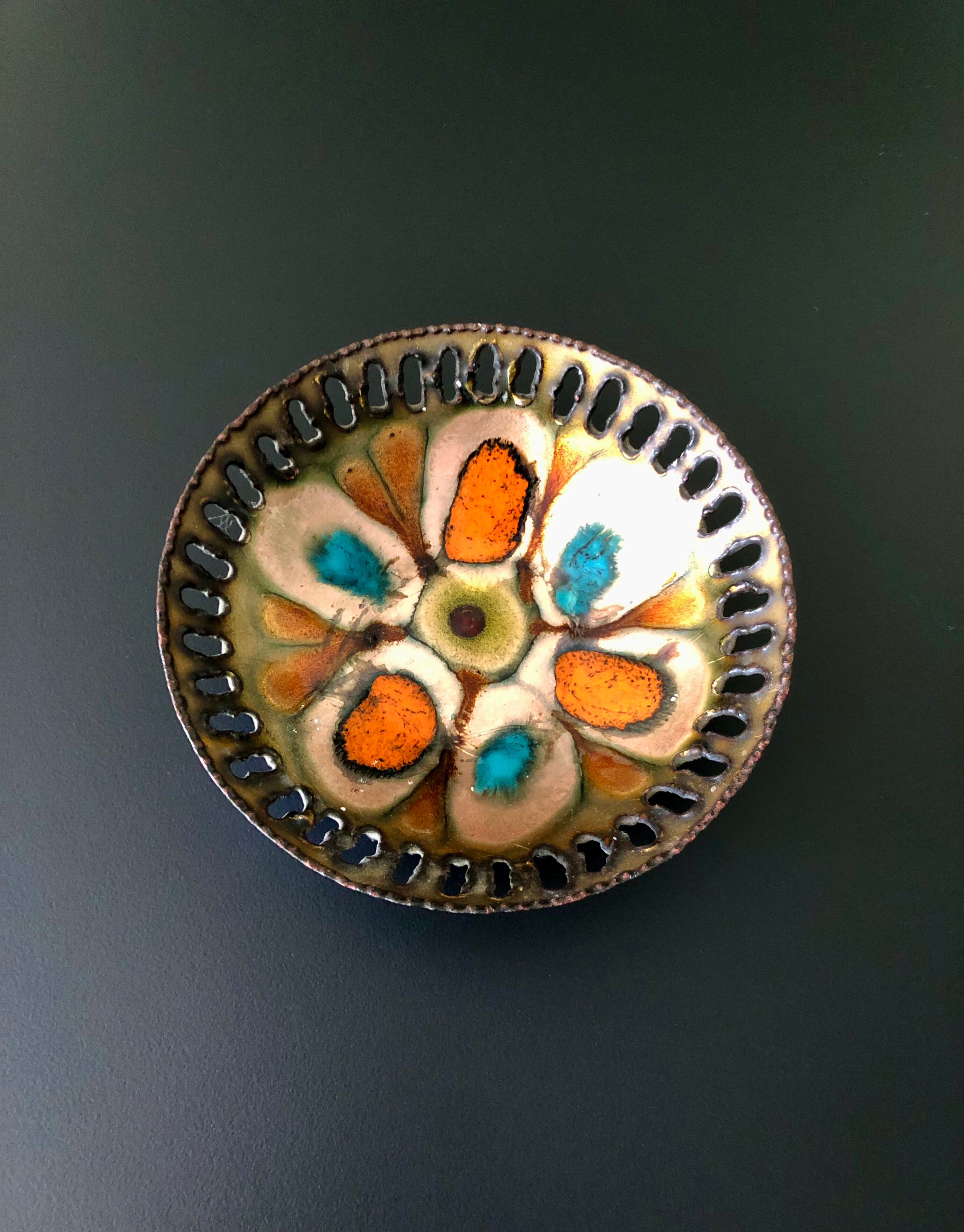 Enamelled metal cut Laurana Rame d'Arte, Italy 60s