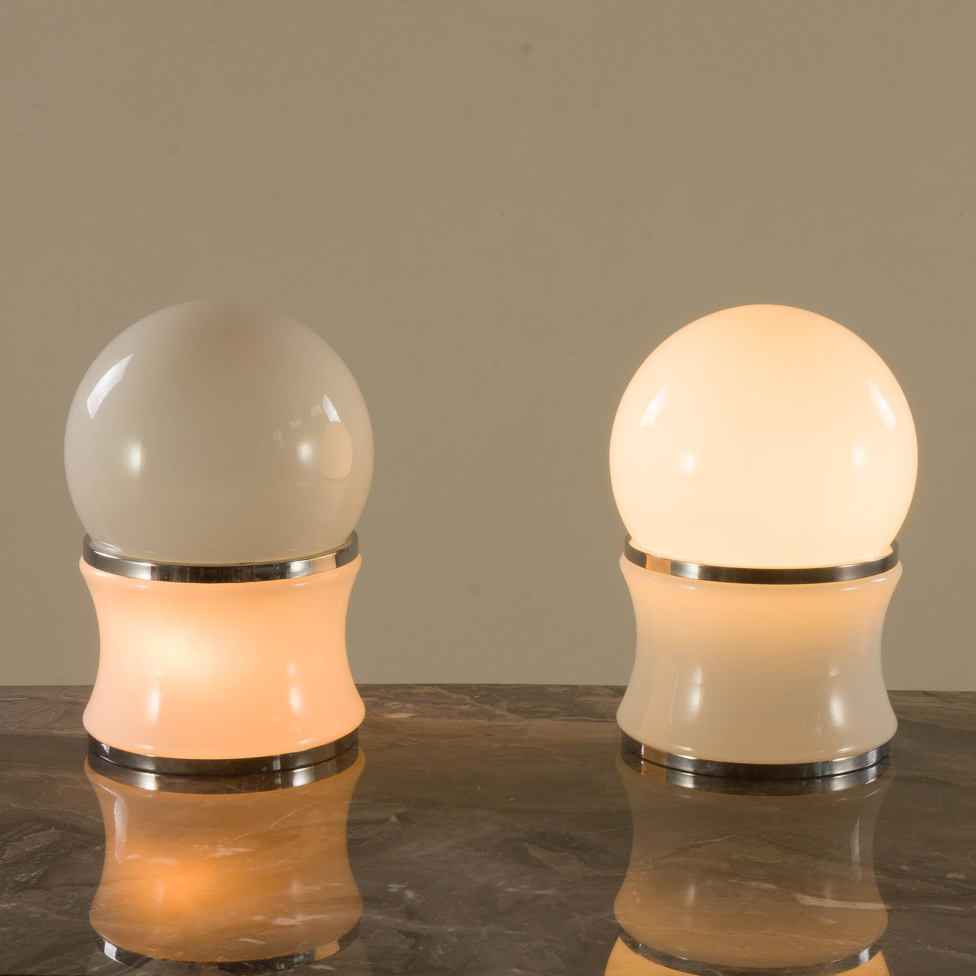 Large Opaline Glass Table Lamp by Goffredo Reggiani for Reggiani,  set of 2