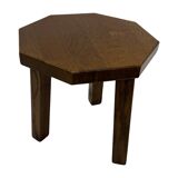 Tables d'appoint hexagonales brutalistes en chêne, années 1950, lot de 3