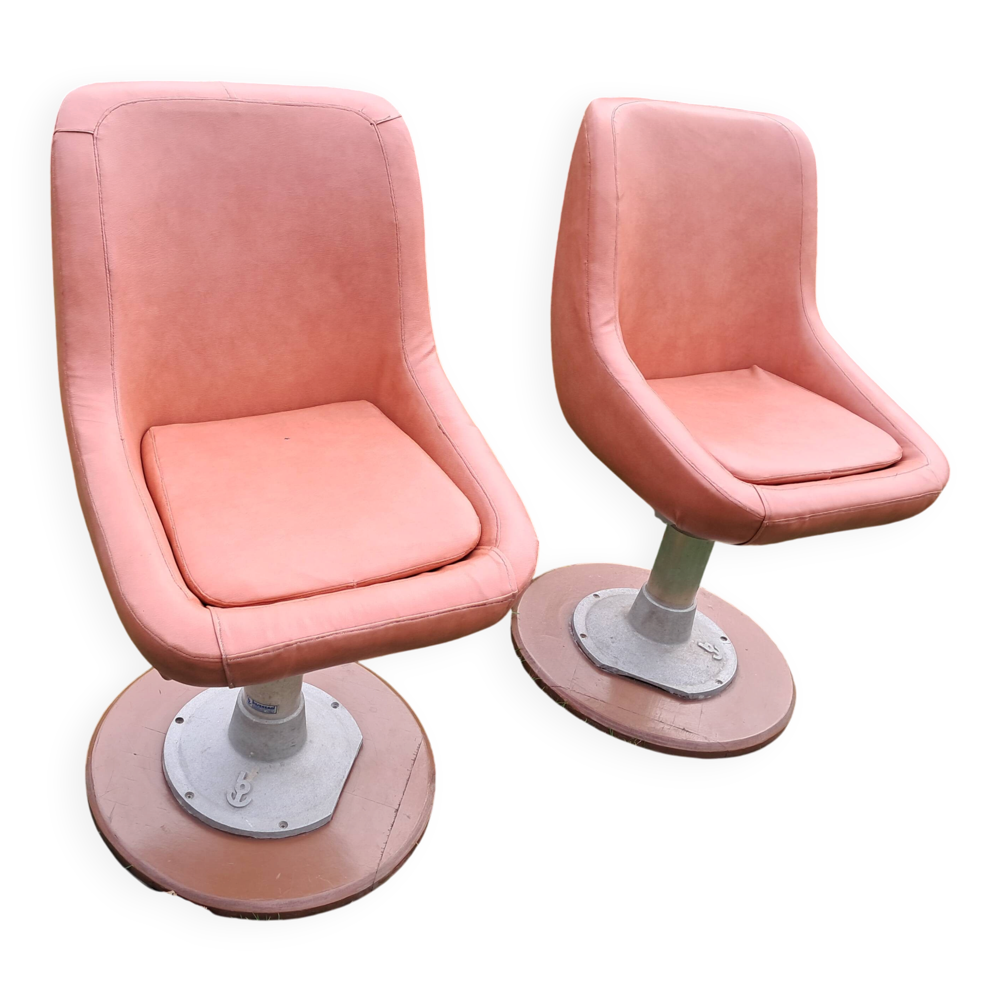 Original armchair on a cast iron base.