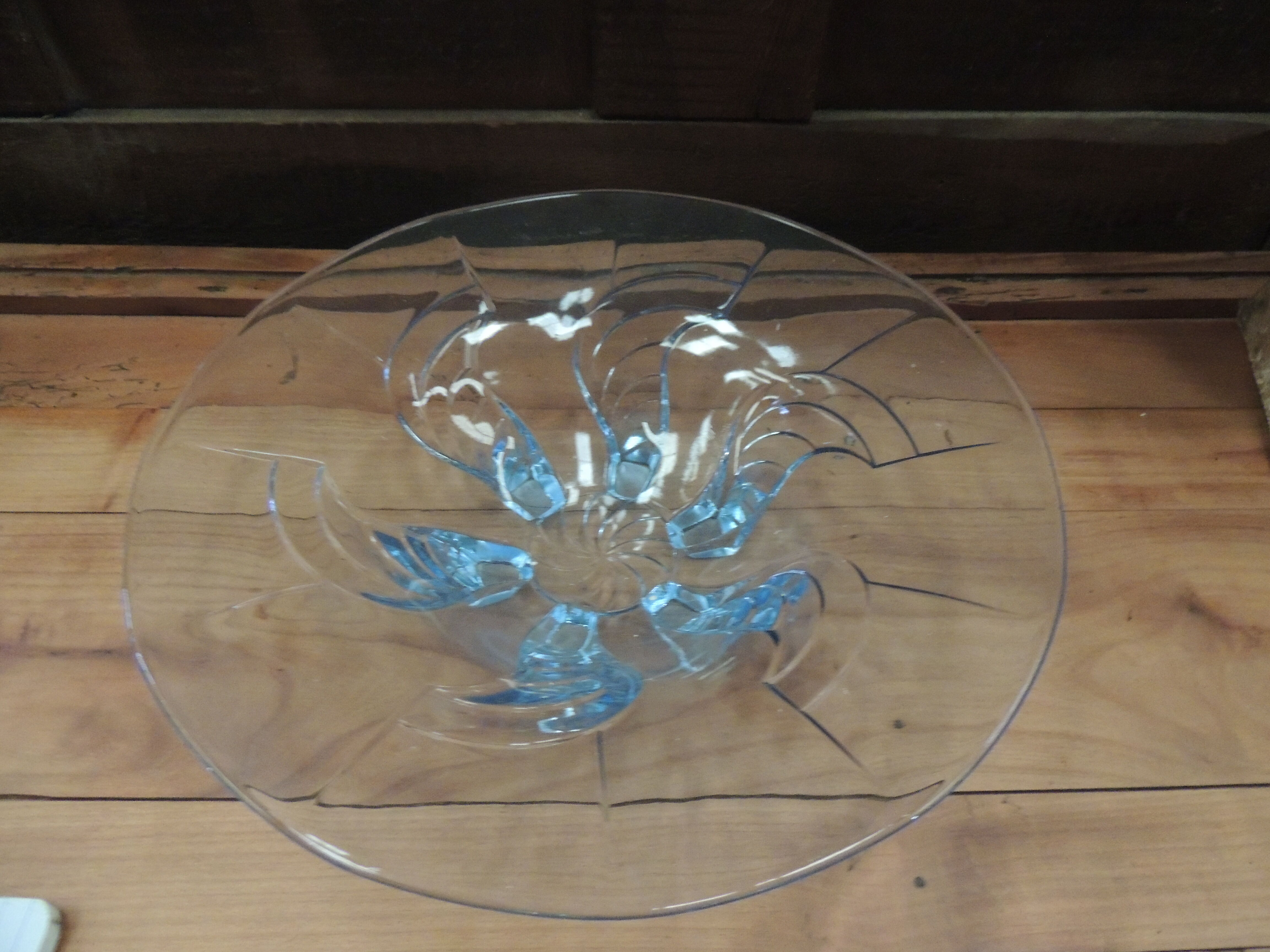 Fruit cup Blue glass centerpiece