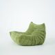 Togo Armchair and Pouf in Fresh green Corduroy