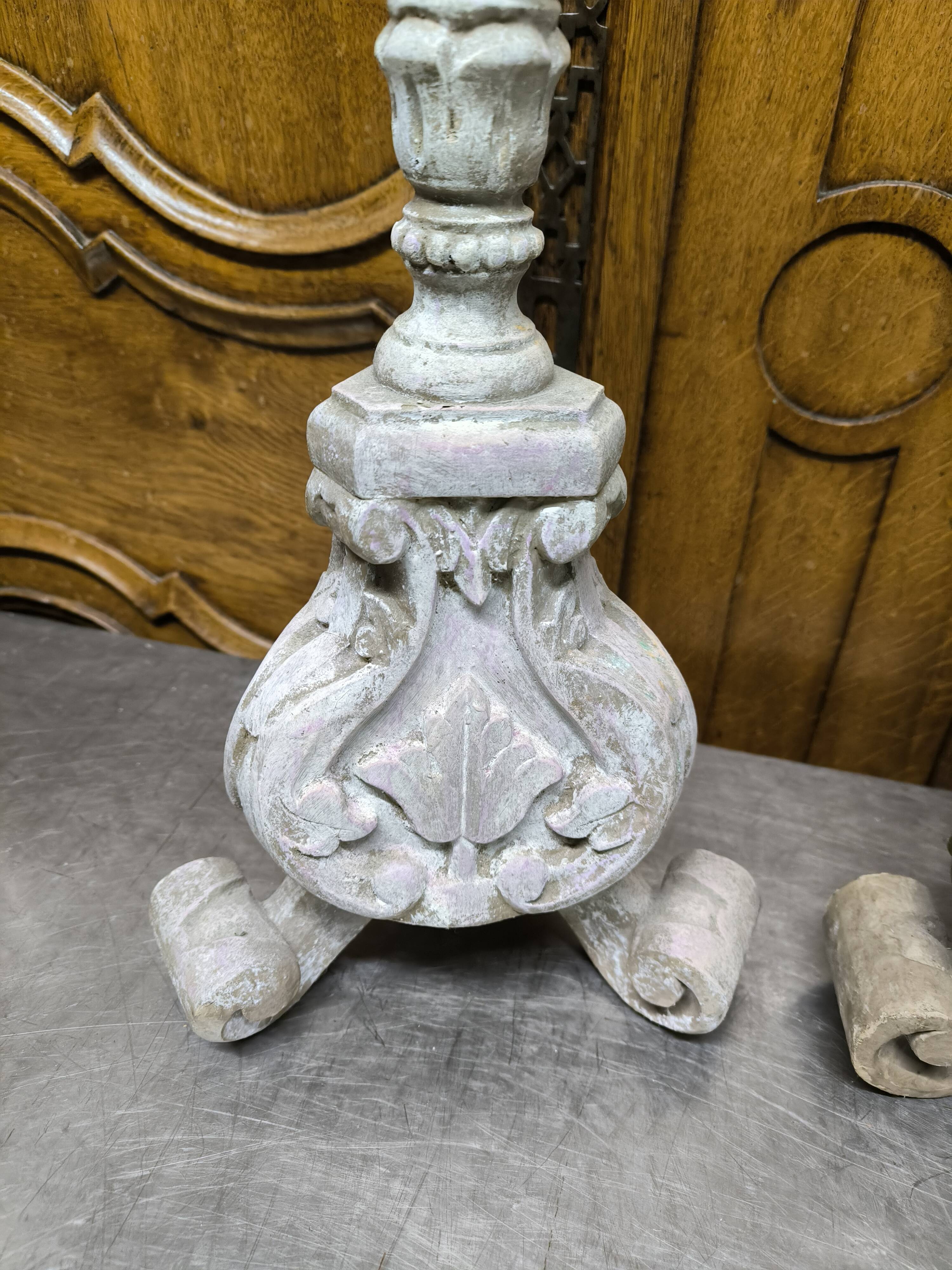 Pair of wooden candlesticks