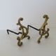 Paire de grands chenets art nouveau en bronze