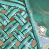 Varnished ceramic trivet from Vallauris and 2 bottle coasters.