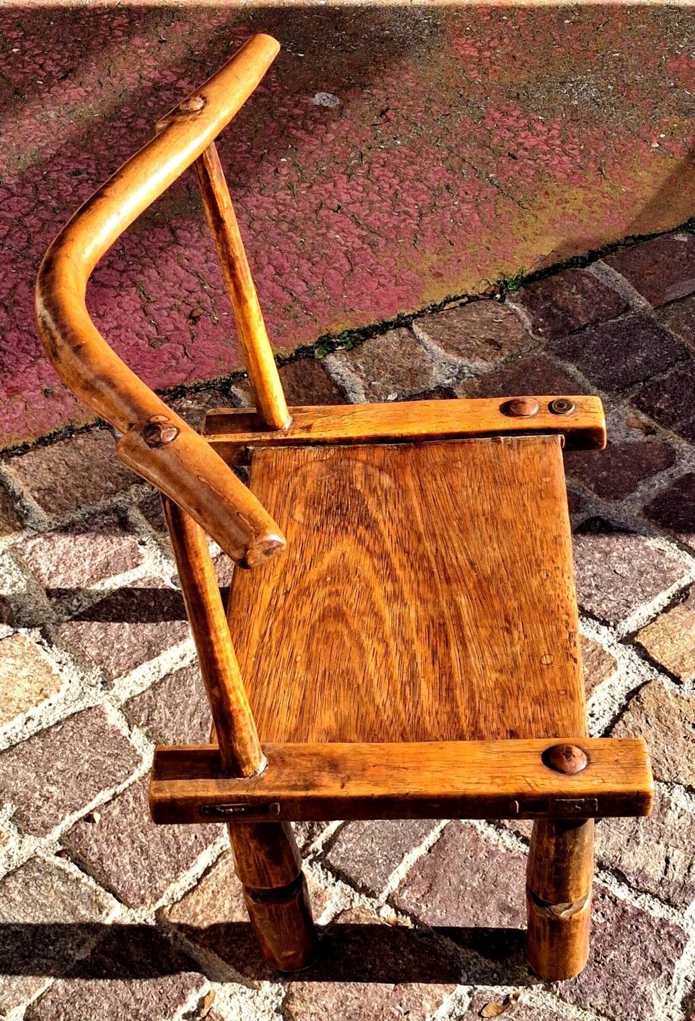 Authentic chair of the Baoulé chief, Côte d'Ivoire, Africa, raw art.