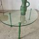 Old bean coffee table free form glass top Italian design 80s vintage