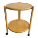 Vintage round dessert trolley on wheels by Jens Quistgaard, 1970s.